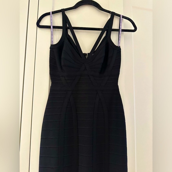 Herve Leger nadia lattice fringe bandage gown - Picture 7 of 9